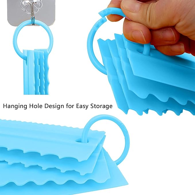 Plastic Tall Cake Scraper Cutter Tool for Icing and Decoration | Size 8.6 inch X 2.6 (4 pcs Set)