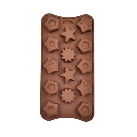 14 Cavity Mix Star Shape Brown Chocolate Mould