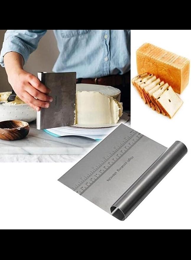 Stainless Steel Large Dough Scrapper with Stainless Steel Handle - 24 cm