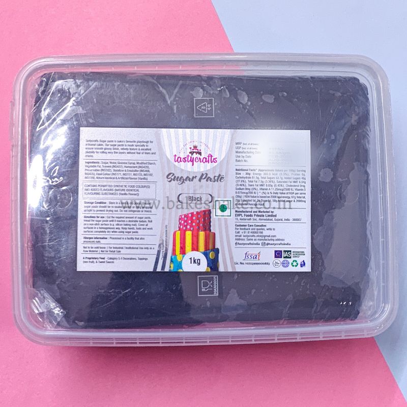Tasty Craft Premium Black Fondant Sugar Paste 1 kg