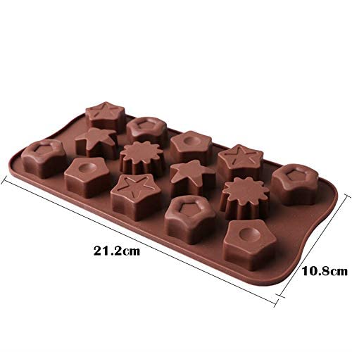 14 Cavity Mix Star Shape Brown Chocolate Mould