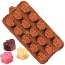 15 Cavity Crown Design Brown Silicone Chocolate Mould