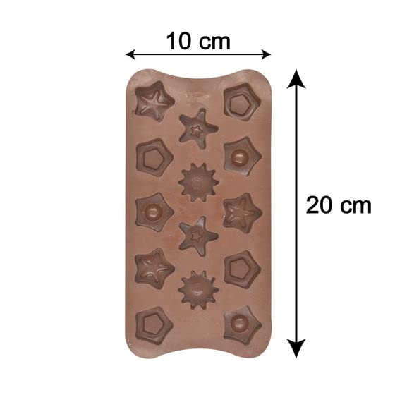14 Cavity Mix Star Shape Brown Chocolate Mould