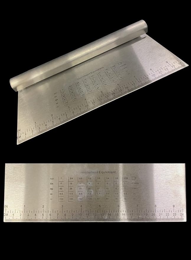 Stainless Steel Large Dough Scrapper with Stainless Steel Handle - 24 cm