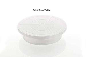 Plastic Cake Turn table Stand, 28cm, White