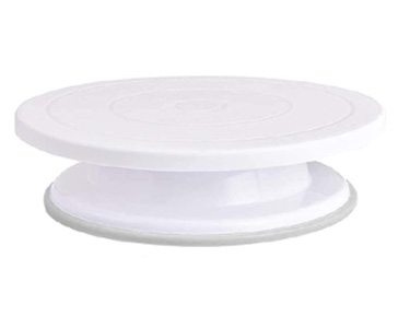 Plastic Cake Turn table Stand, 28cm, White