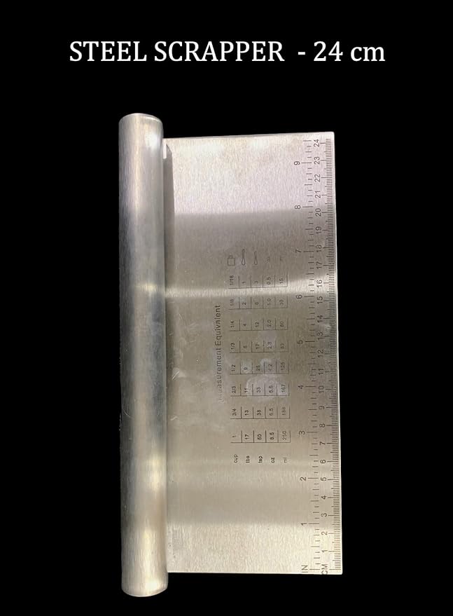 Stainless Steel Large Dough Scrapper with Stainless Steel Handle - 24 cm