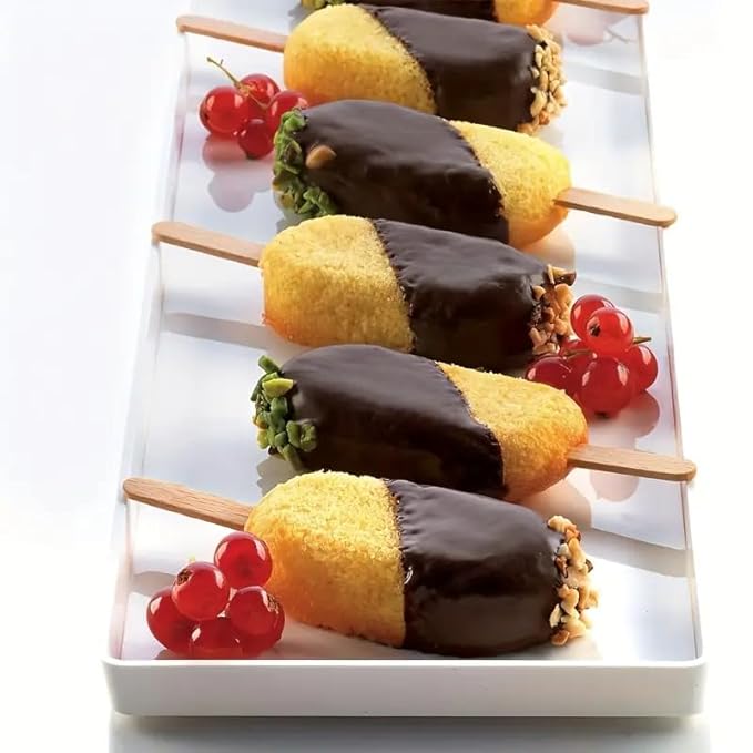 Silicone 4 Cavity Popsicle Mould, Cake sicle Mould, Homemade Popsicle/Frozen Ice Cream/Kulfi Candy